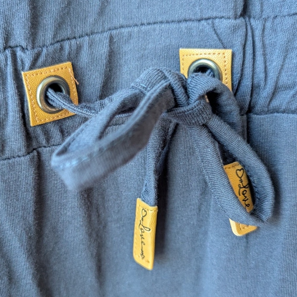 Ulla Popken T-Shirt Dress Navy Blue Organic Cotton Drawstring Sz 24/26 Pockets - Picture 9 of 10